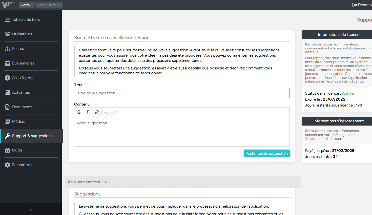 Events admin dashboard screenshot