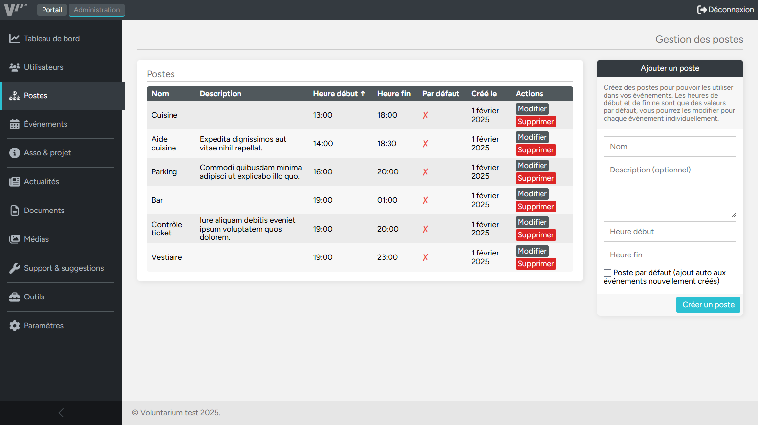 Tasks admin dashboard screenshot